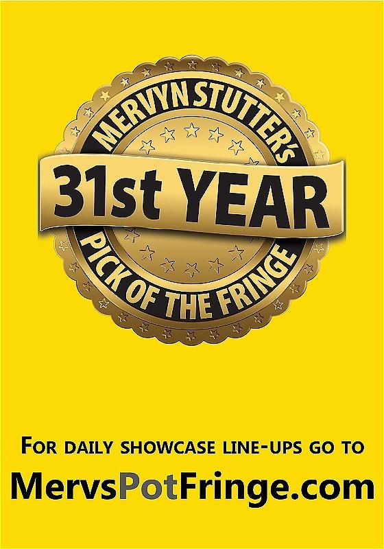 Set to a yellow background, a gold rosette with the show's title and '31st Year' in black writing