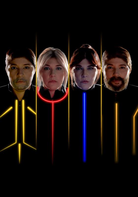 The ABBA Voyage poster with Jenny Ryan replacing the faces of the band.