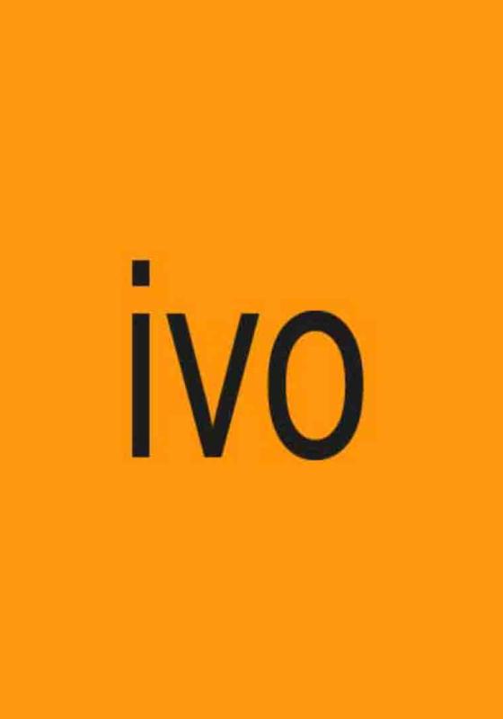 ivo spelt on an orange background, Charlie XCX style.