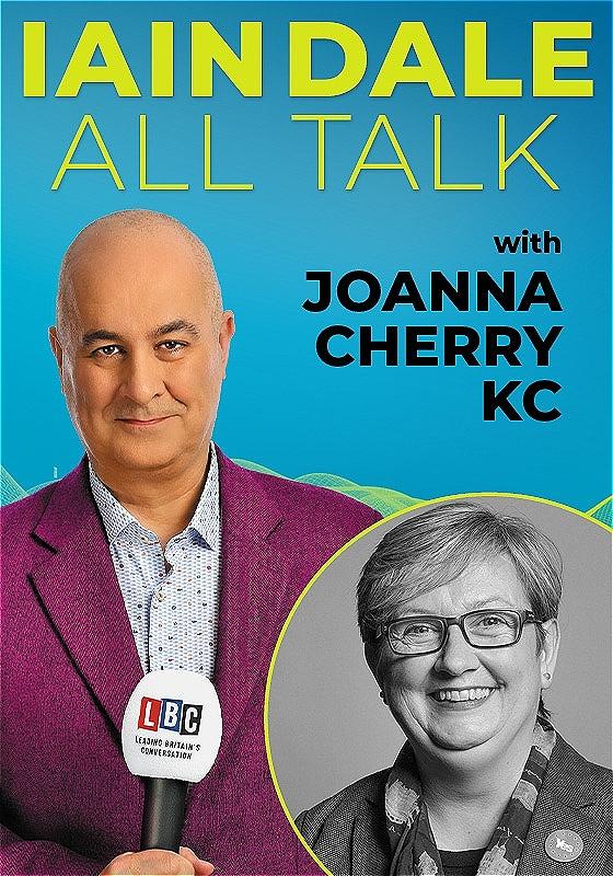 Iain Dale All Talk series featuring a photo of guest speaker, Joanna Cherry KC