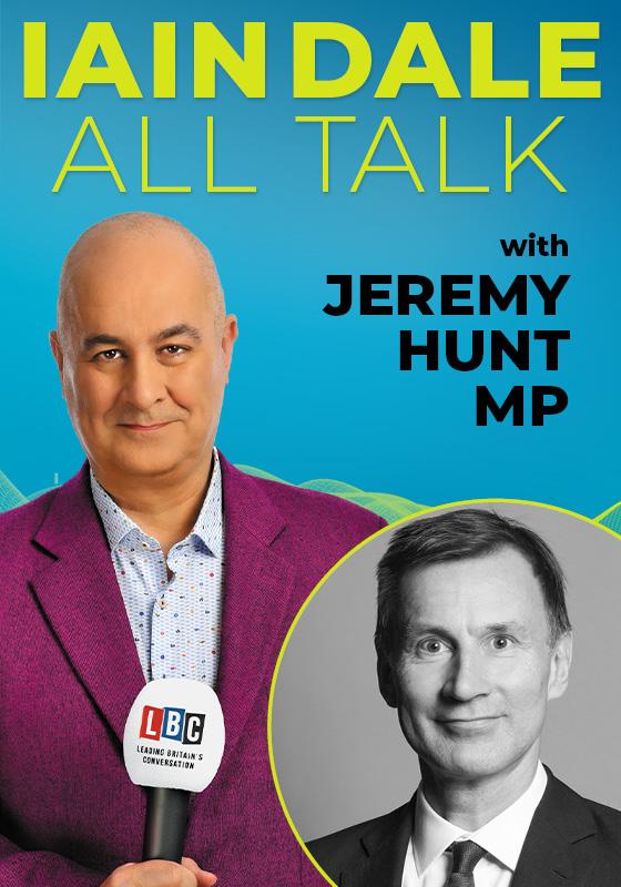 Iain Dale All Talk series featuring a photo of guest speaker, Jeremy Hunt MP