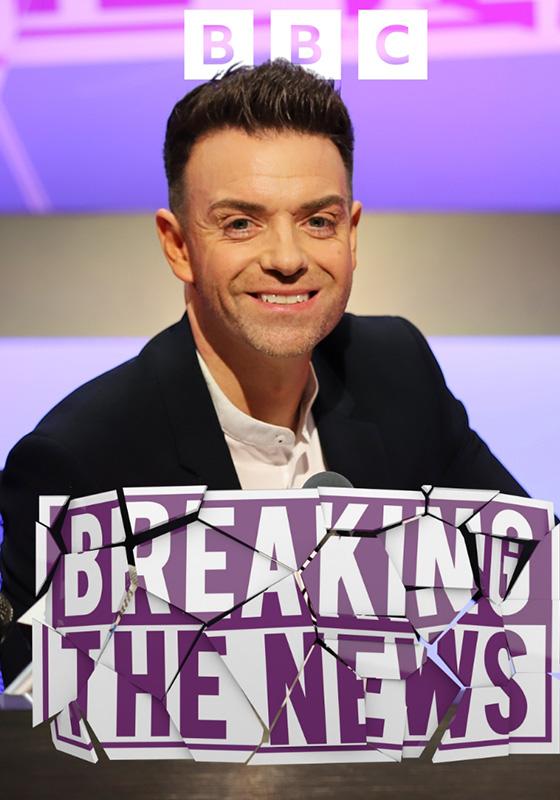Photo of presenter at a desk with the Breaking The News logo.