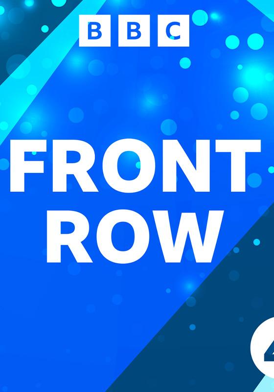 BBC Front Row and Radio 4 logo against a blue background.