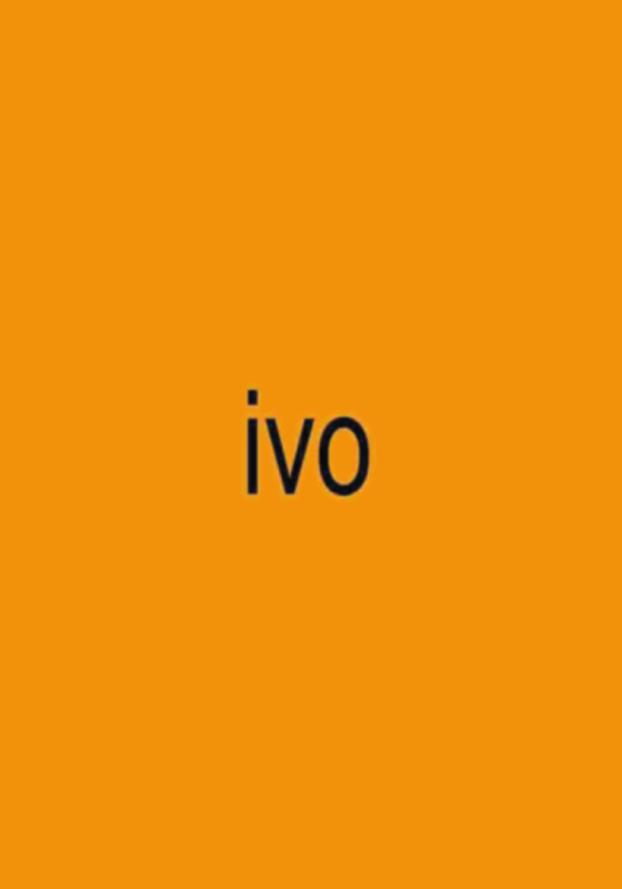 ivo spelt on an orange background, Charlie XCX style.