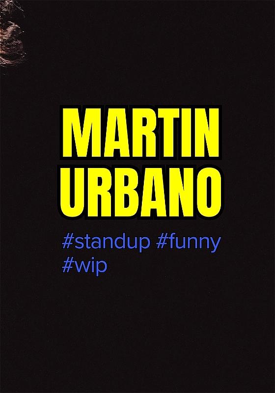 A plain black background with 'Martin Urbano' in yellow block letters