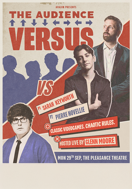 A poster with 'The Audience Versus' 