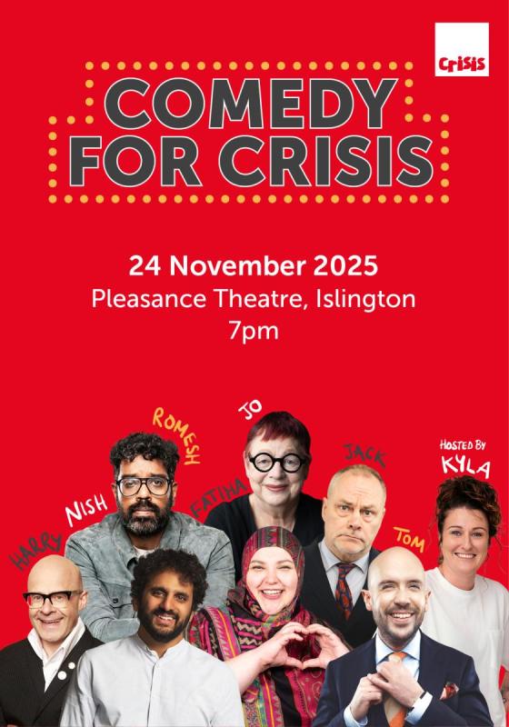 Composite image of the stand-up comedians playing Comedy for Crisis.