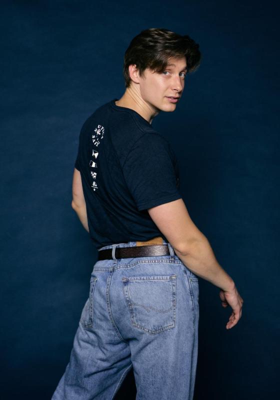 Evaldas looking back at the camera