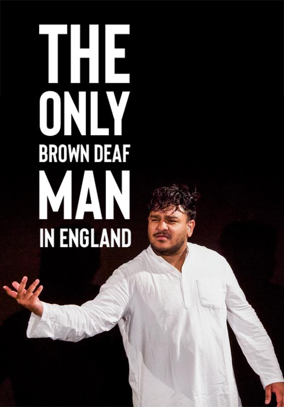 A man wearing a kurta extending his arm against a black background with the show title in large white letters.