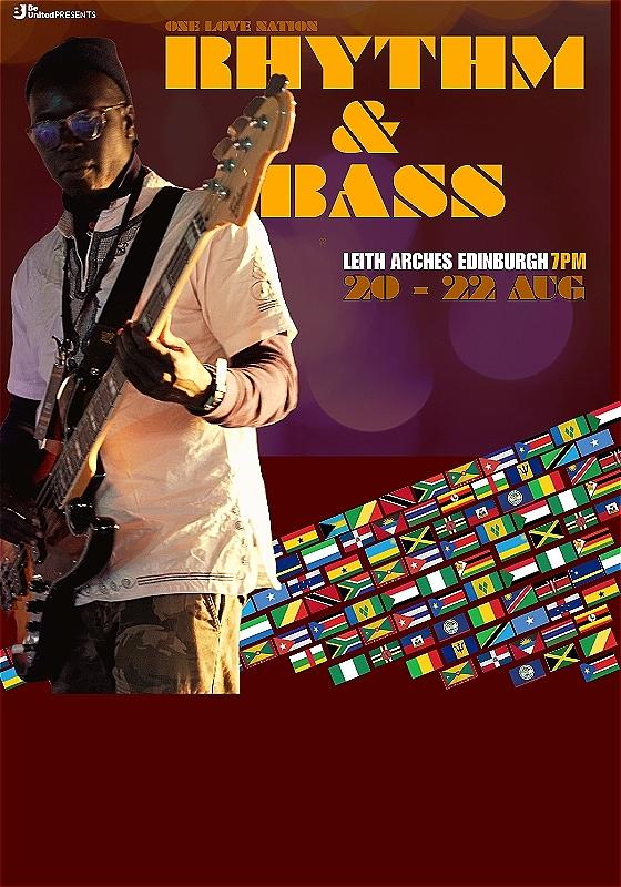 Concert style image with a man holding a guitar with the title and date.