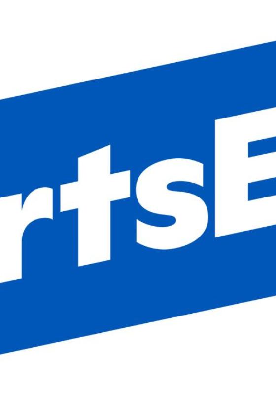 ArtsEd Logo in white writing against a blue background