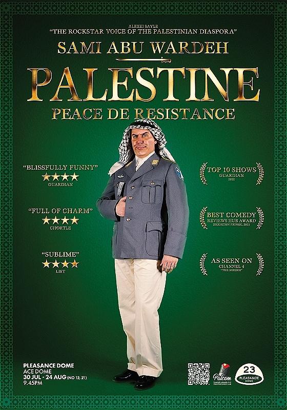 Sami standing in military wear, against a green background