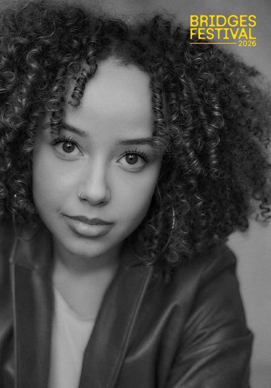 A black and white image of the writer, Bethlehem Wolday-Myers