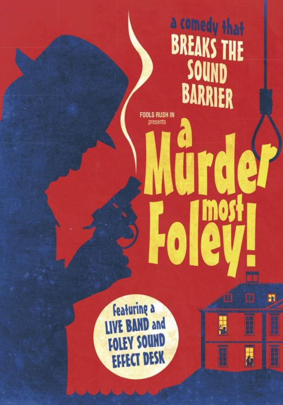 A poster for the show, with a silhouette of a person with a bowler hat