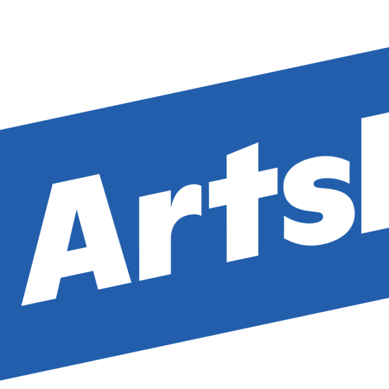 Words ArtsEd on a blue banner