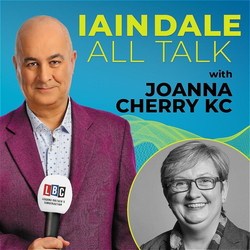 Iain Dale All Talk series featuring a photo of guest speaker, Joanna Cherry KC