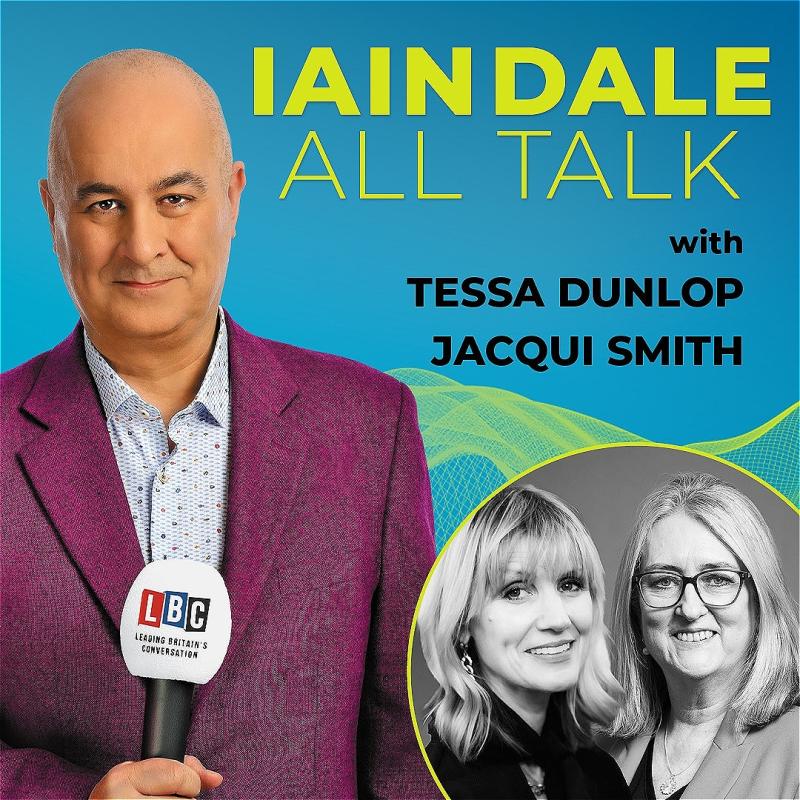 Iain Dale All Talk series featuring a photo of guest speakers, Tessa Dunlop and Jacqui Smith.