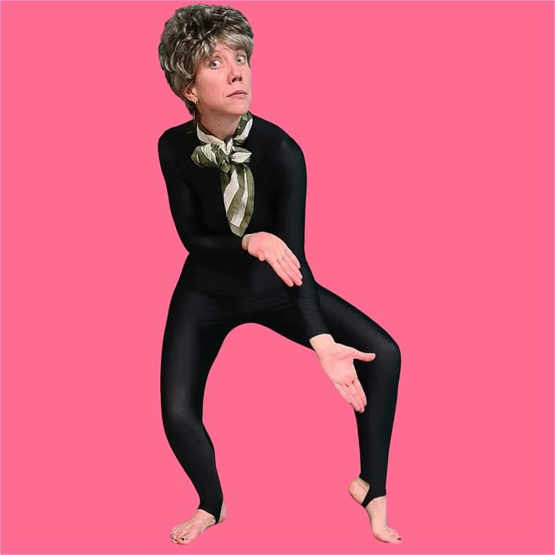 Dusty dances freely against a pink backdrop.