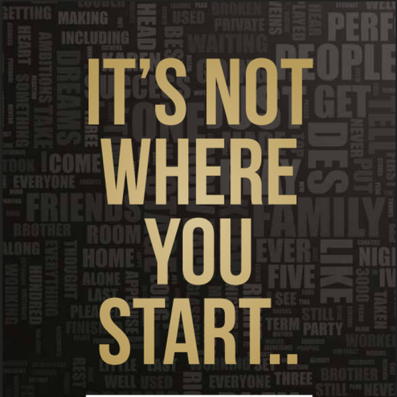 The Text 'it's not where you start...' on a black background
