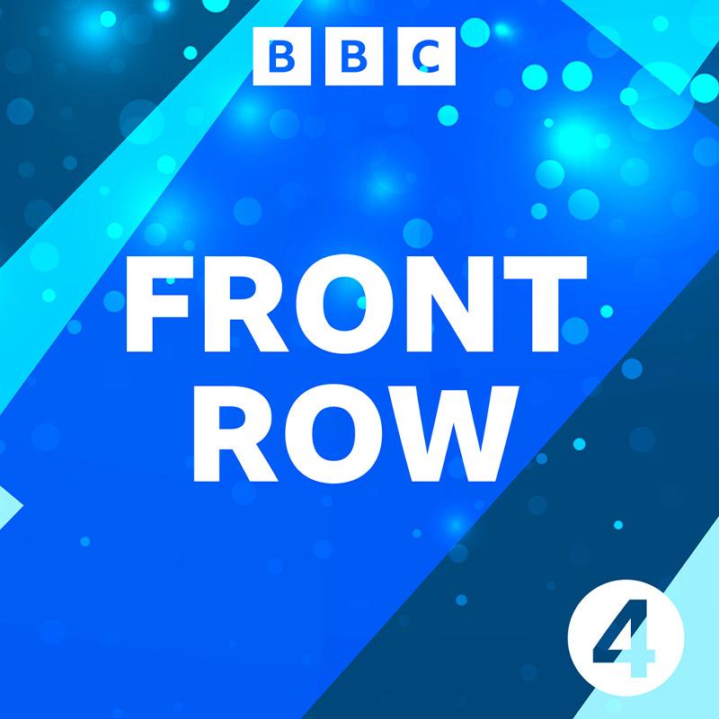 BBC Front Row and Radio 4 logo against a blue background.
