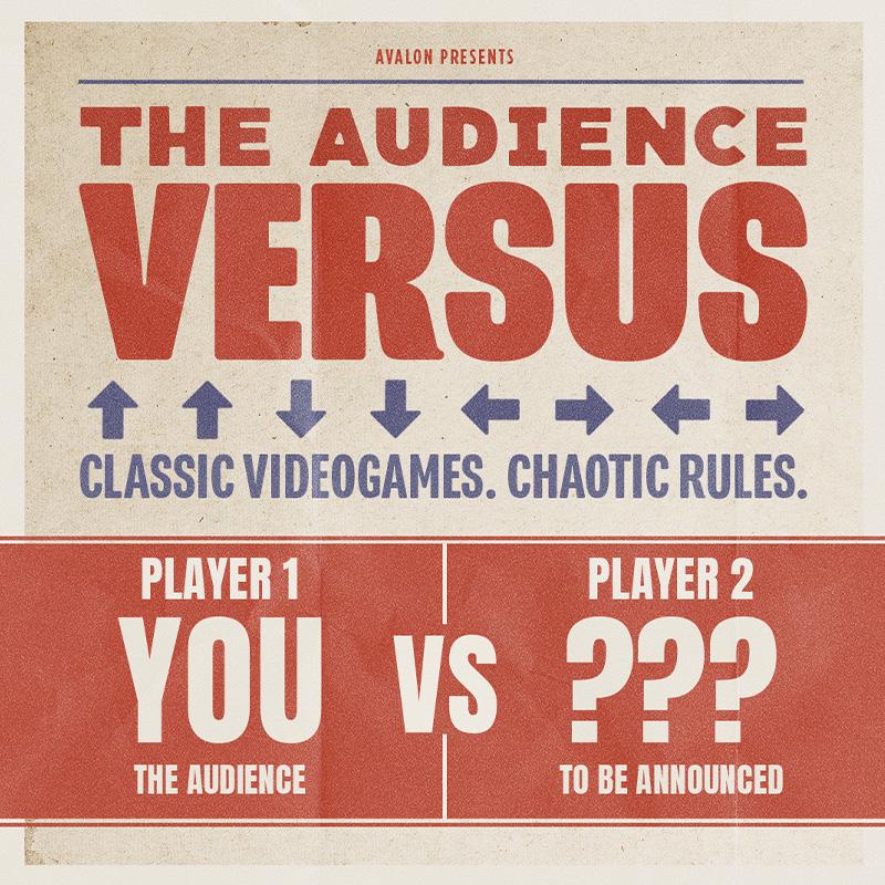 A poster with 'The Audience Versus'