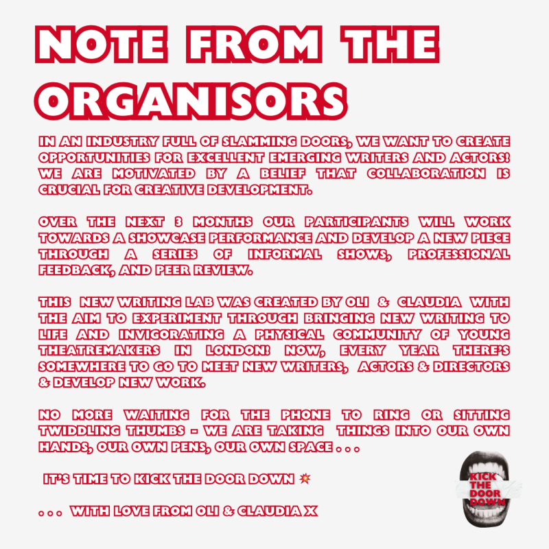 Note from the Organisors