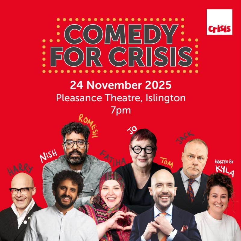 Composite image of the stand-up comedians playing Comedy for Crisis.