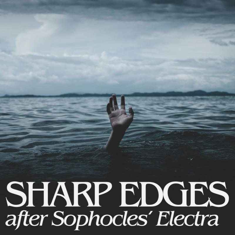 A hand reaching out from the ocean and the title at the bottom.