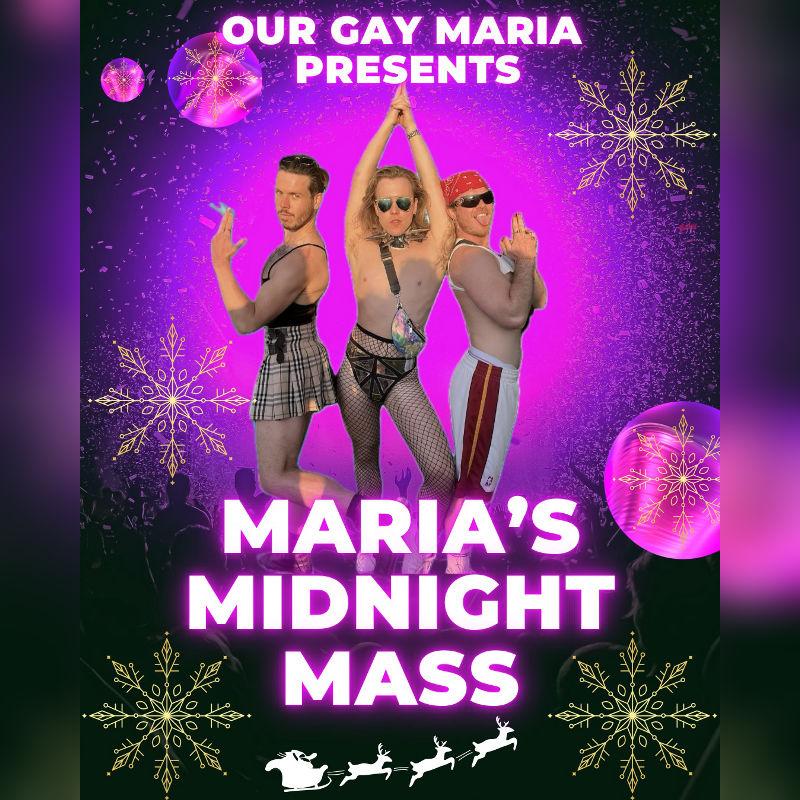 The Maria's posing fiercely aganst a festive backdrop of snowflakes and baubles.