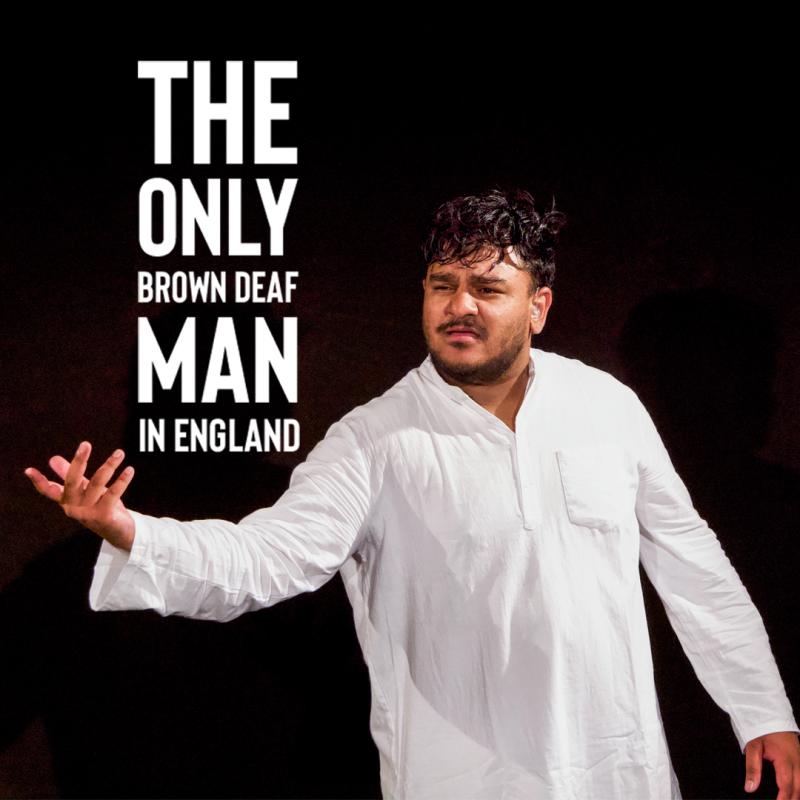 A man wearing a kurta extending his arm against a black background with the show title in large white letters.