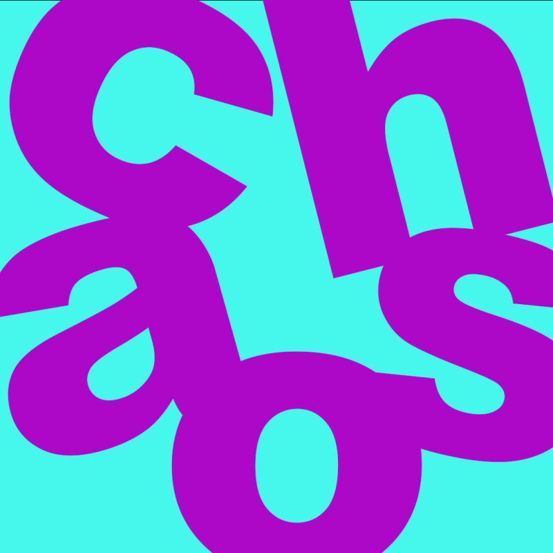 The letters of chaos arranged in a circle.