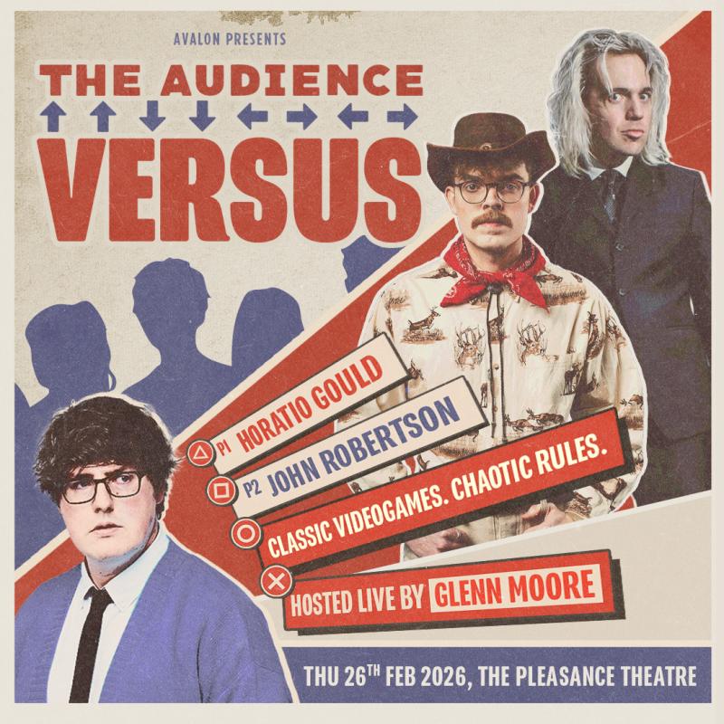 Vintage video game poster featuring the acts