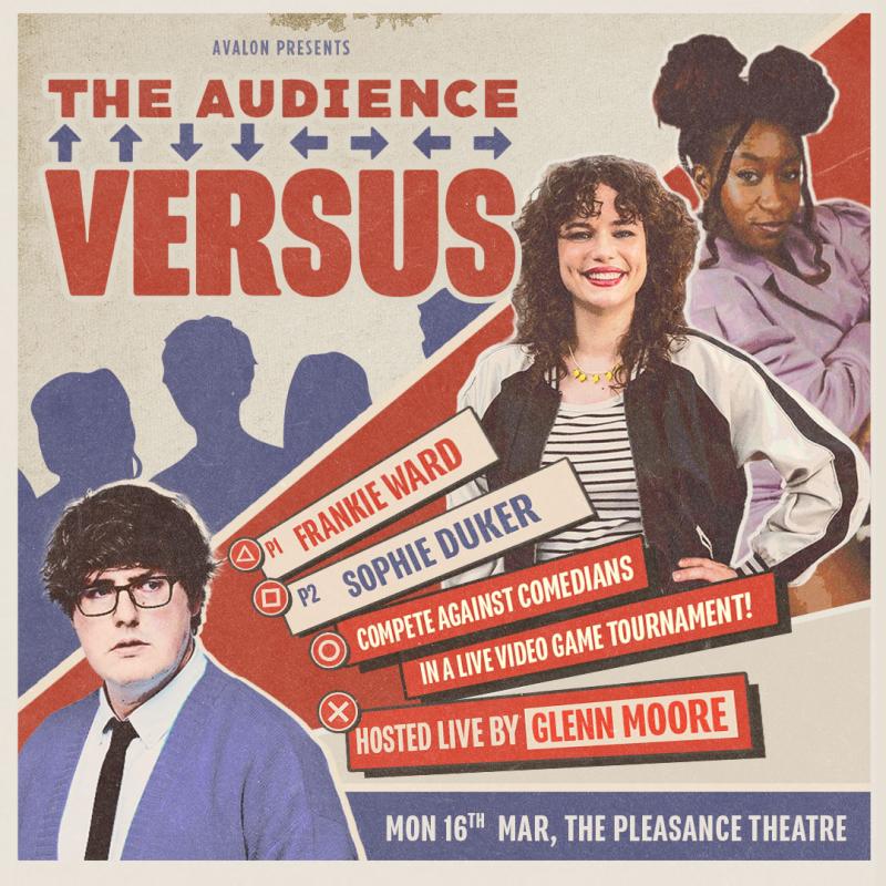 Video game poster with Glenn Moore, Frankie Ward and Sophie Duker