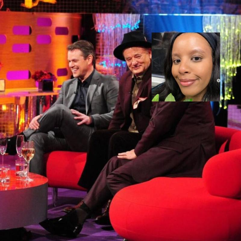 superimposed image of the performer on graham norton.