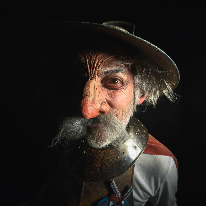 A close up of Don Quixote